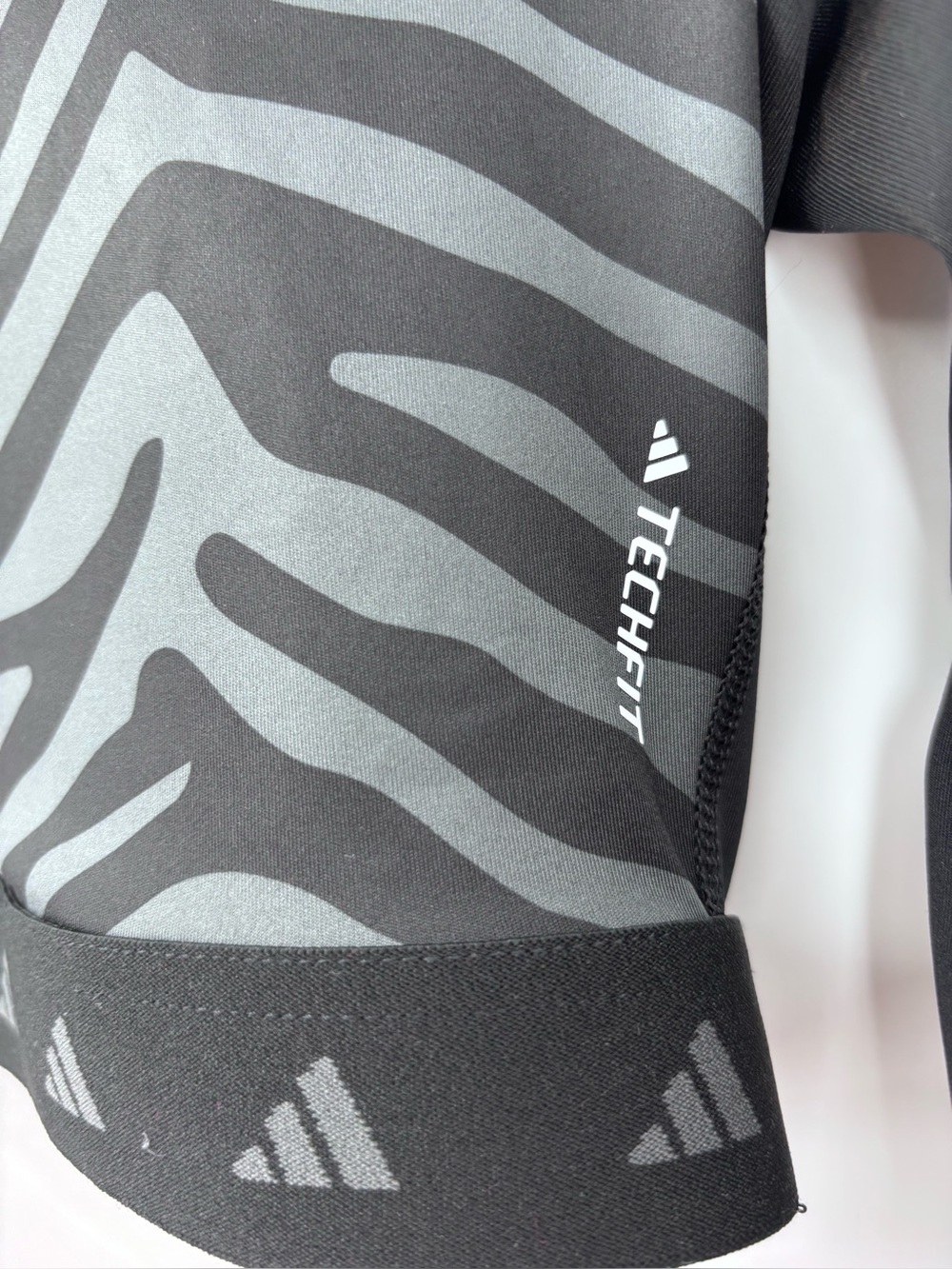 adidas Women's Black & Gray Zebra Print High-Waist Leggings - Picture 12 of 13